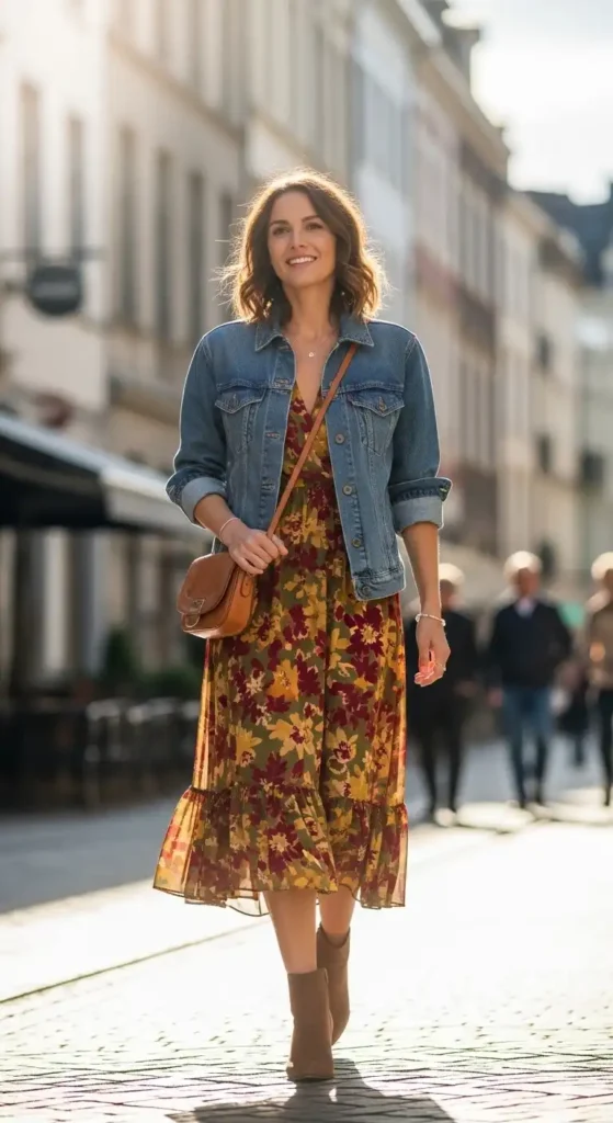 flowy-midi-dress-with-denim-jacket-combo