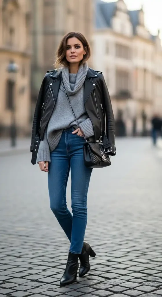 leather-moto-and-gray-turtleneck-for-sleek-off-duty-chic