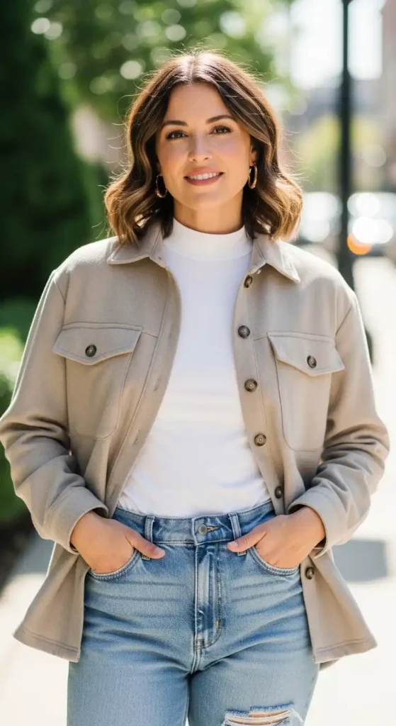 neutral-shacket-and-white-mock-neck-for-clean-everyday-ease