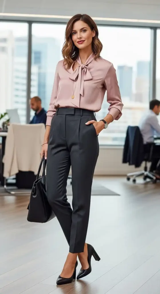 silk-blouse-cigarette-pants