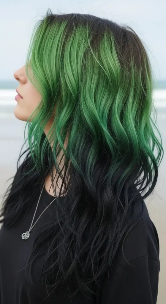 green-and-black-beachy-hair