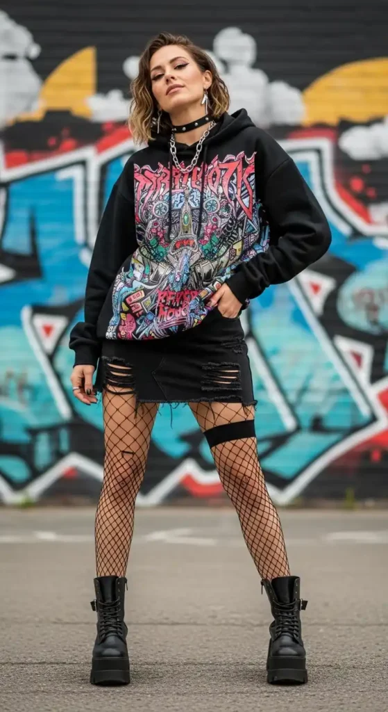 graphic-hoodie-with-mini-skirt