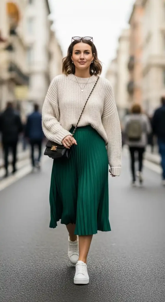 midi-skirt-with-oversized-sweater
